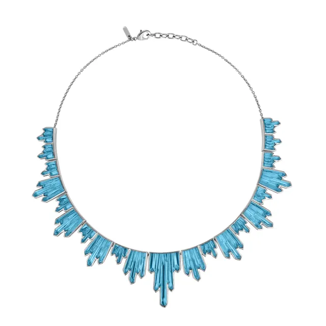 René Lalique Terramineral collana argento 21 cristalli blu