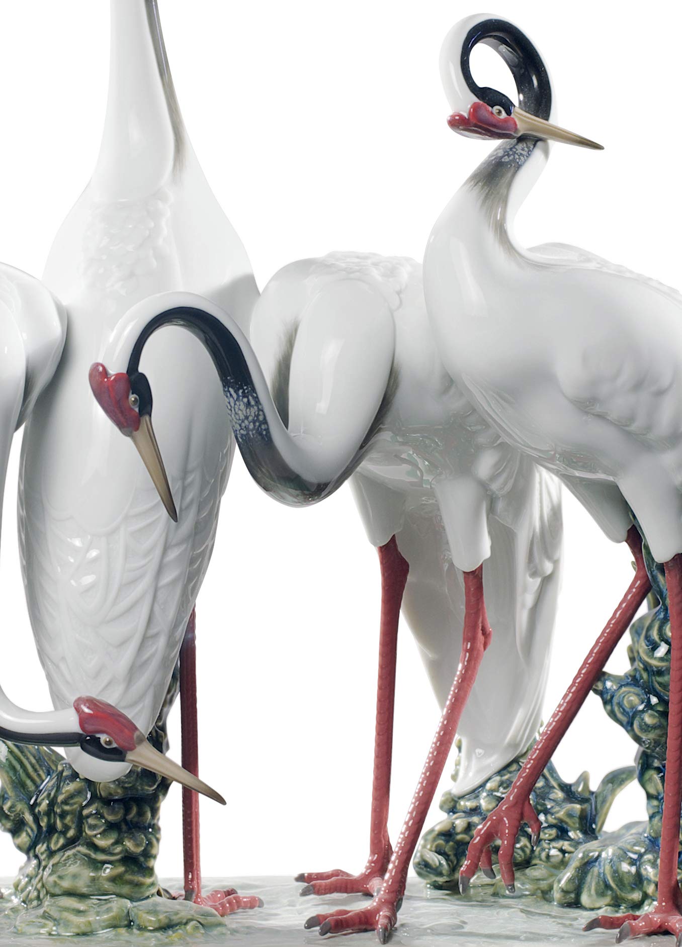 Lladró Alta Porcellana Gruppo di Gru scultura porcellana limitata
