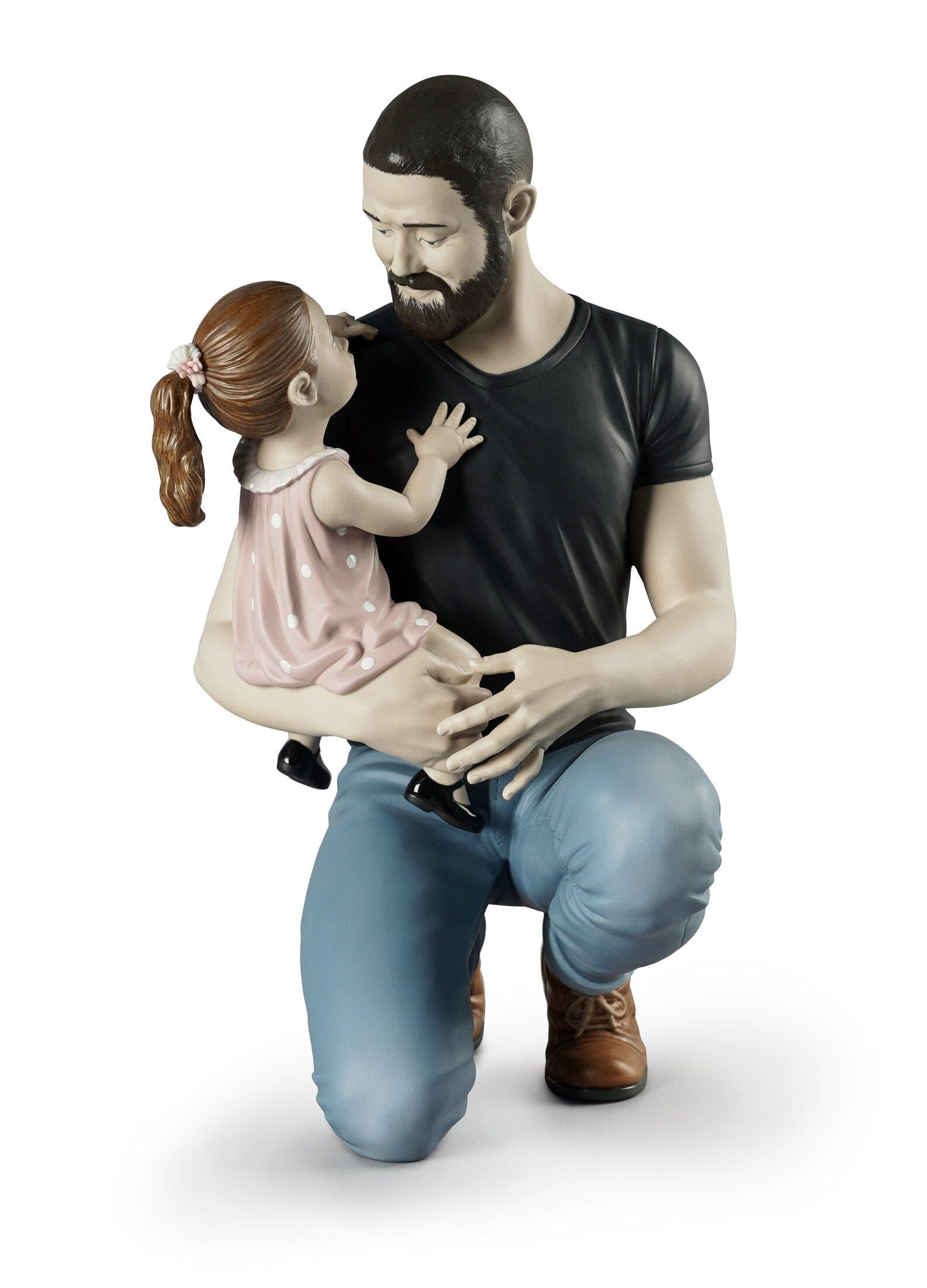 Lladró Tra le Braccia di Papà Scultura in Porcellana