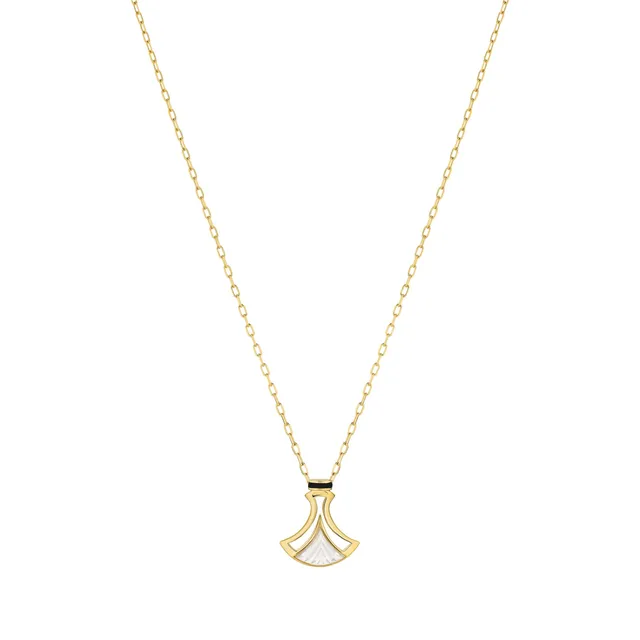 Lalique Larcade collana cristallo ottone oro donna