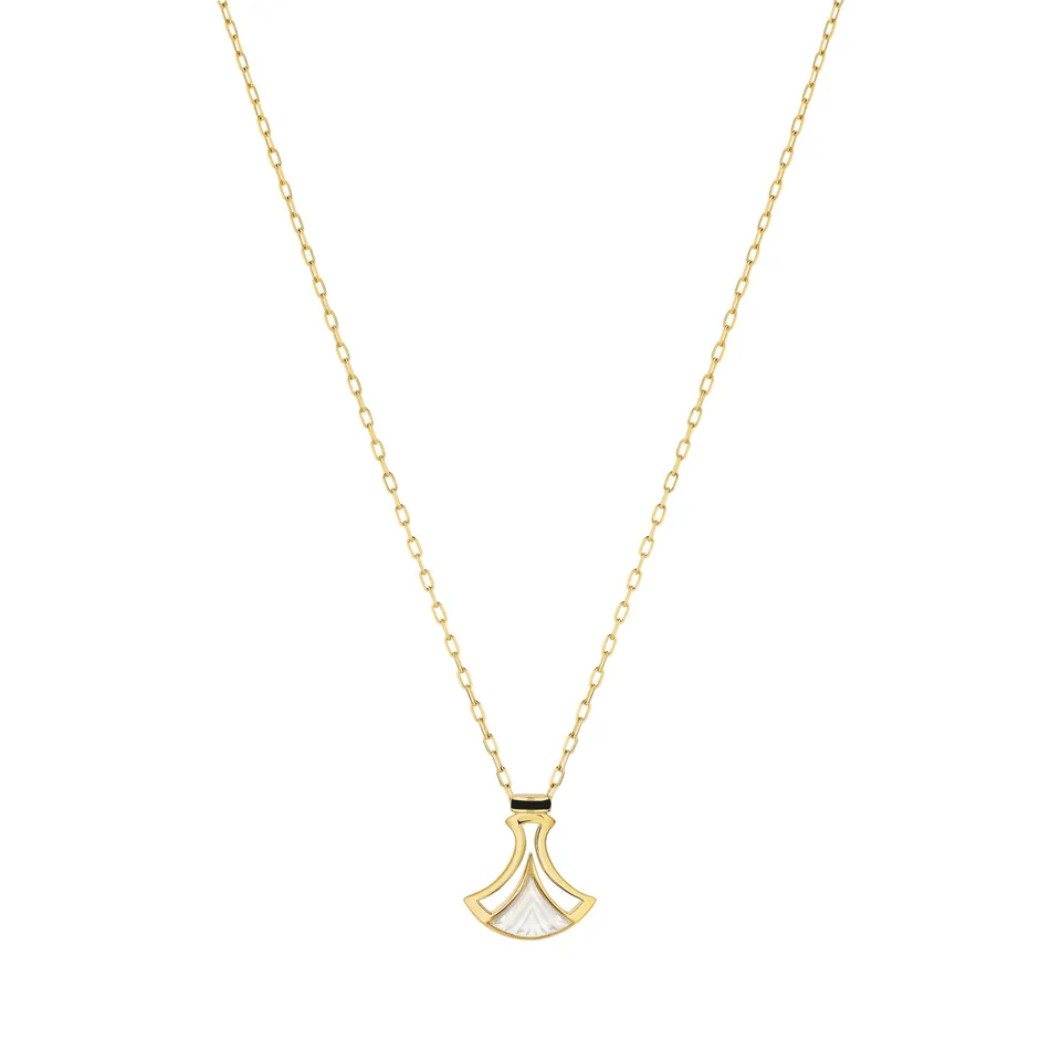 Lalique Larcade collana cristallo ottone oro donna