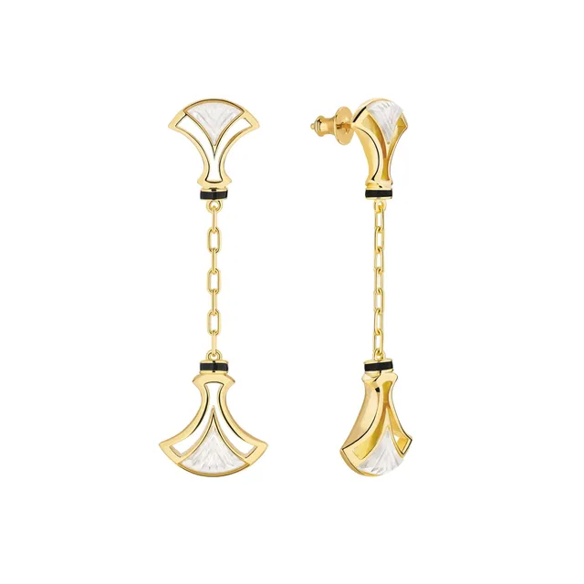René Lalique Larcade Orecchini Cristallo Oro Donna