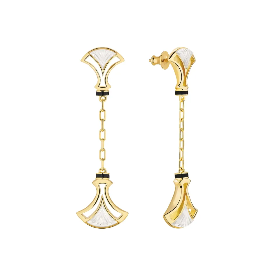 René Lalique Larcade Orecchini Cristallo Oro Donna