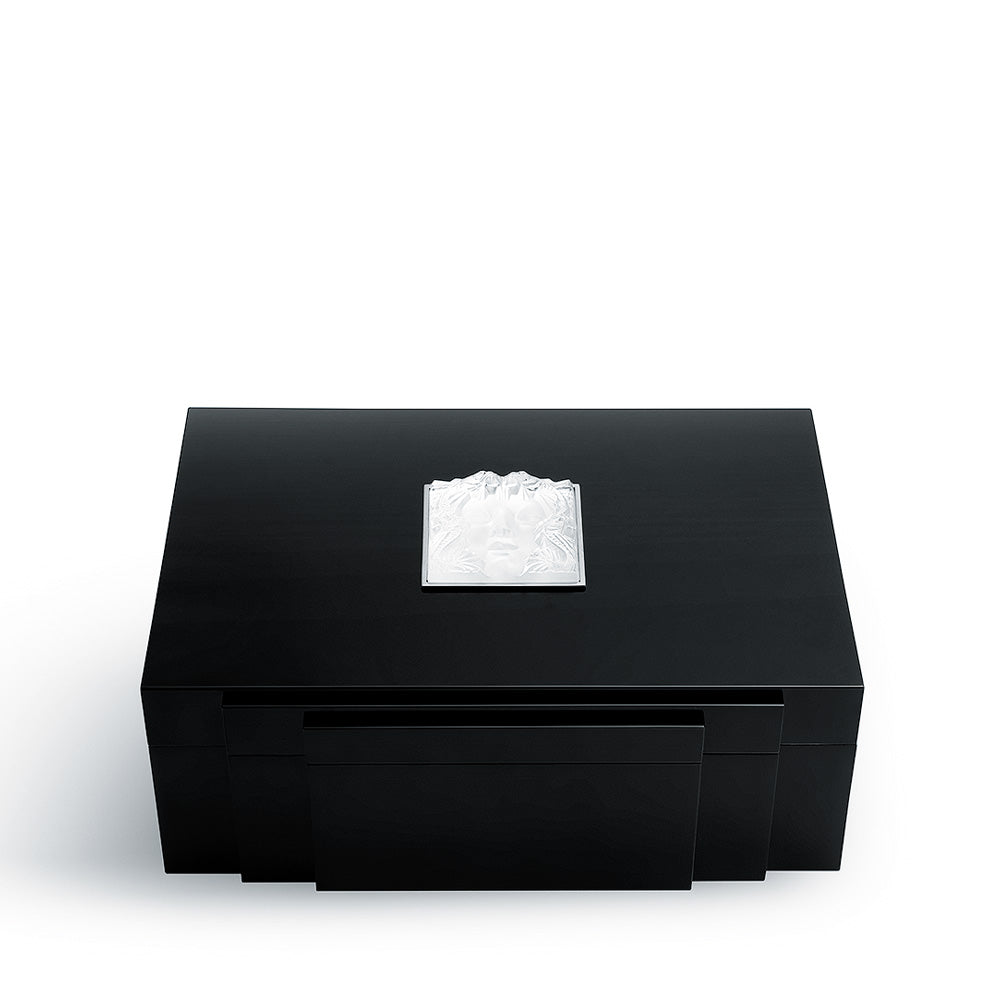 Lalique Masque de Femme cigars box scatola nero porta sigari