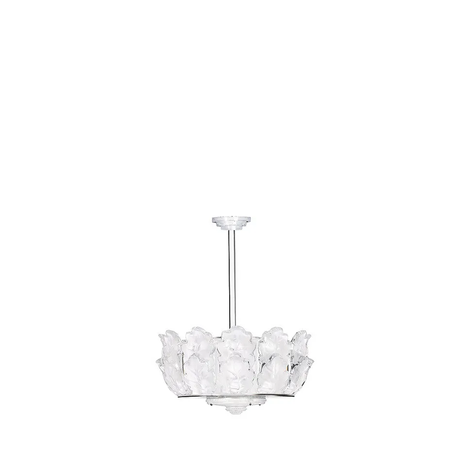 Lalique Chêne Chandelier lampadario cristallo 12 elementi satinato