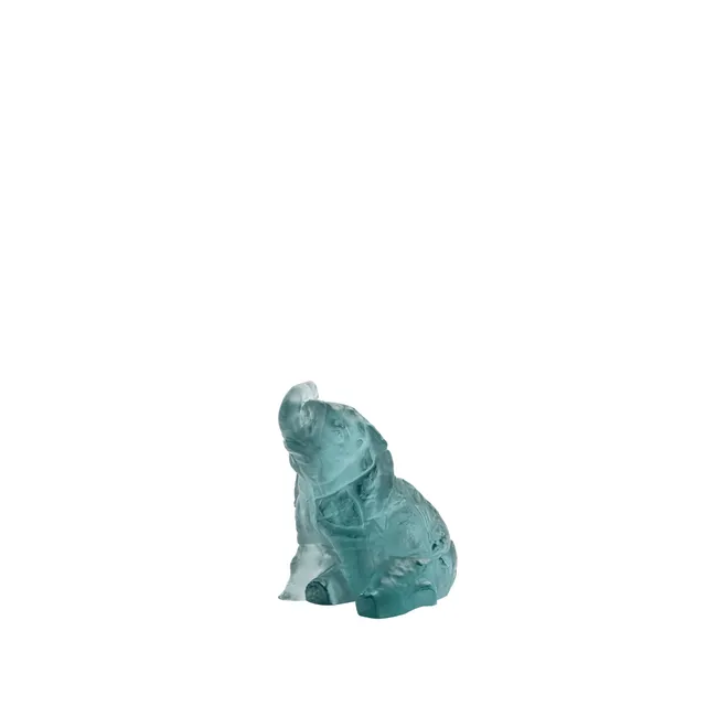 René Lalique Baby Elephant scultura elefantino blu Persepolis