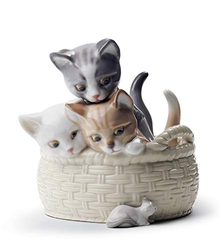 Lladró Sculture Gattini Curiosi figurina porcellana lucida