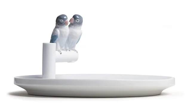Lladró Parrot Love piatto porcellana decorativo fatto a mano