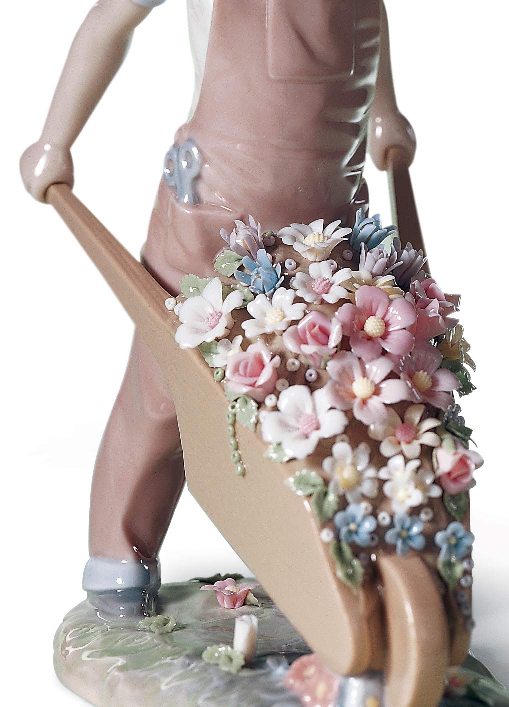 Lladró Sculture Bimbo con Fiori Figurina Porcellana Bambini
