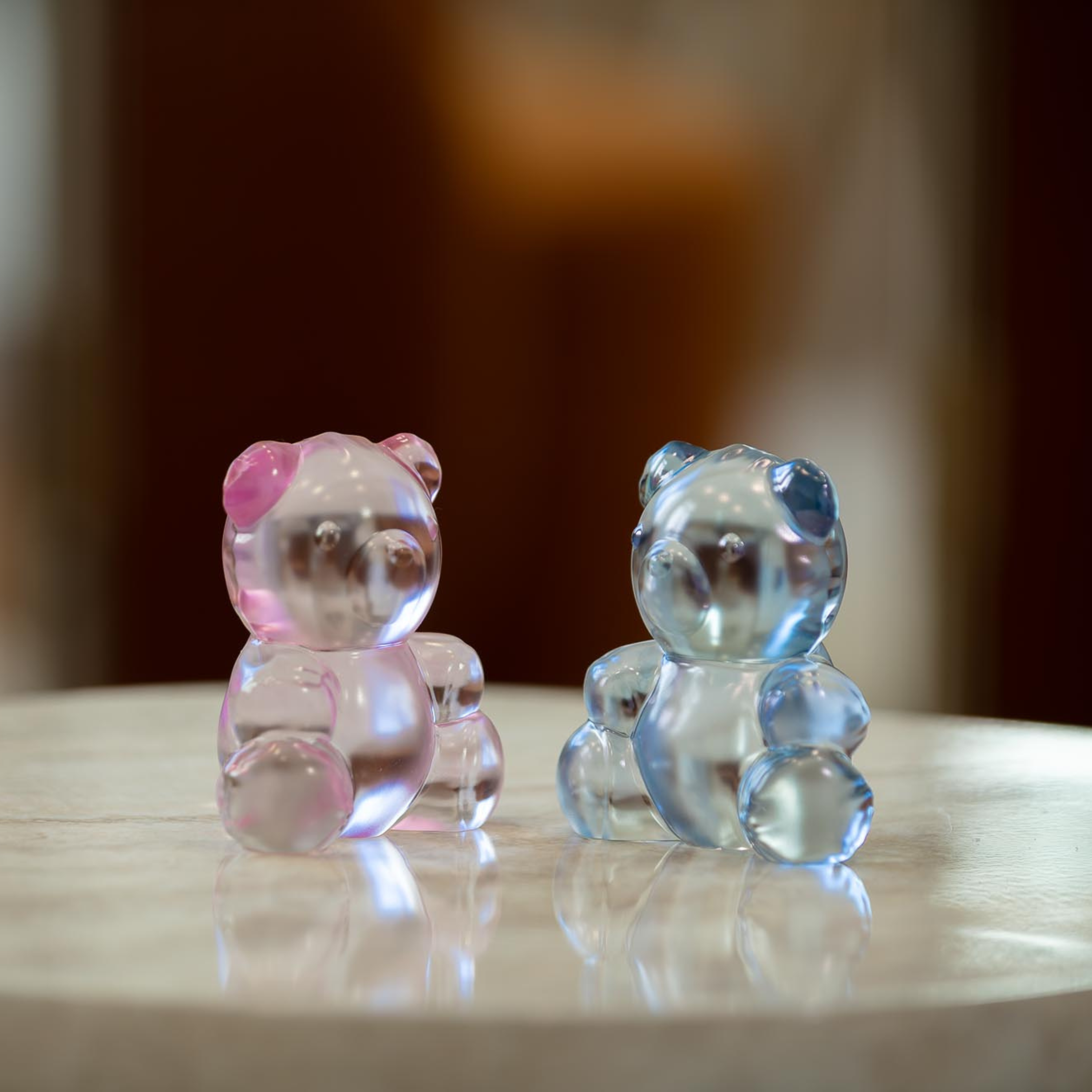 Lalique Teddy Air scultura orsetto cristallo blu Size S