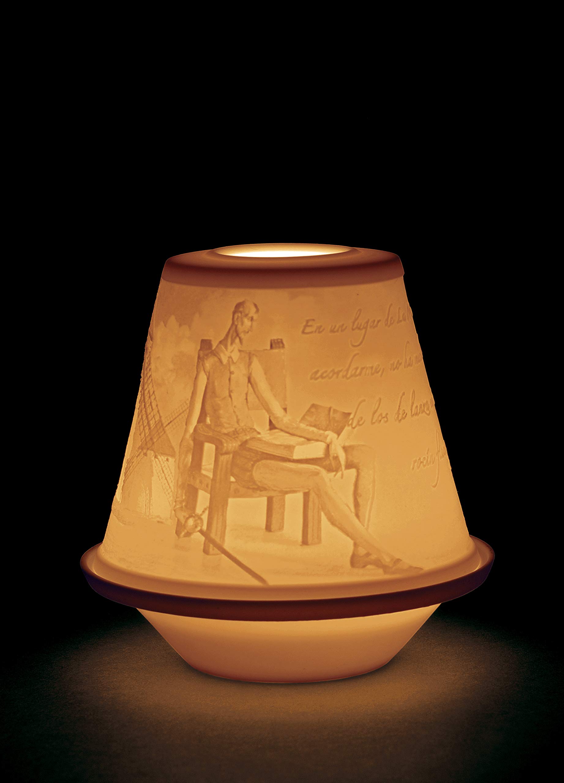 Lladró Litofania Don Chisciotte statuetta luminosa porcellana