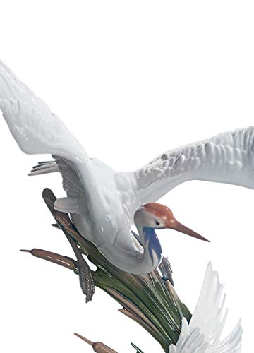Lladró Alta Porcellana Gru scultura porcellana uccello fatta a mano