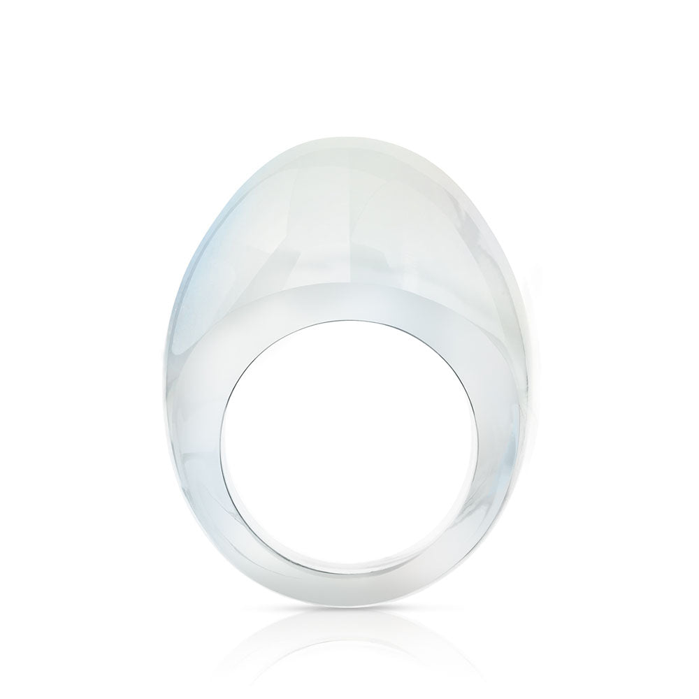 René Lalique Jewellery Anello Cabochon cristallo opale misura 49