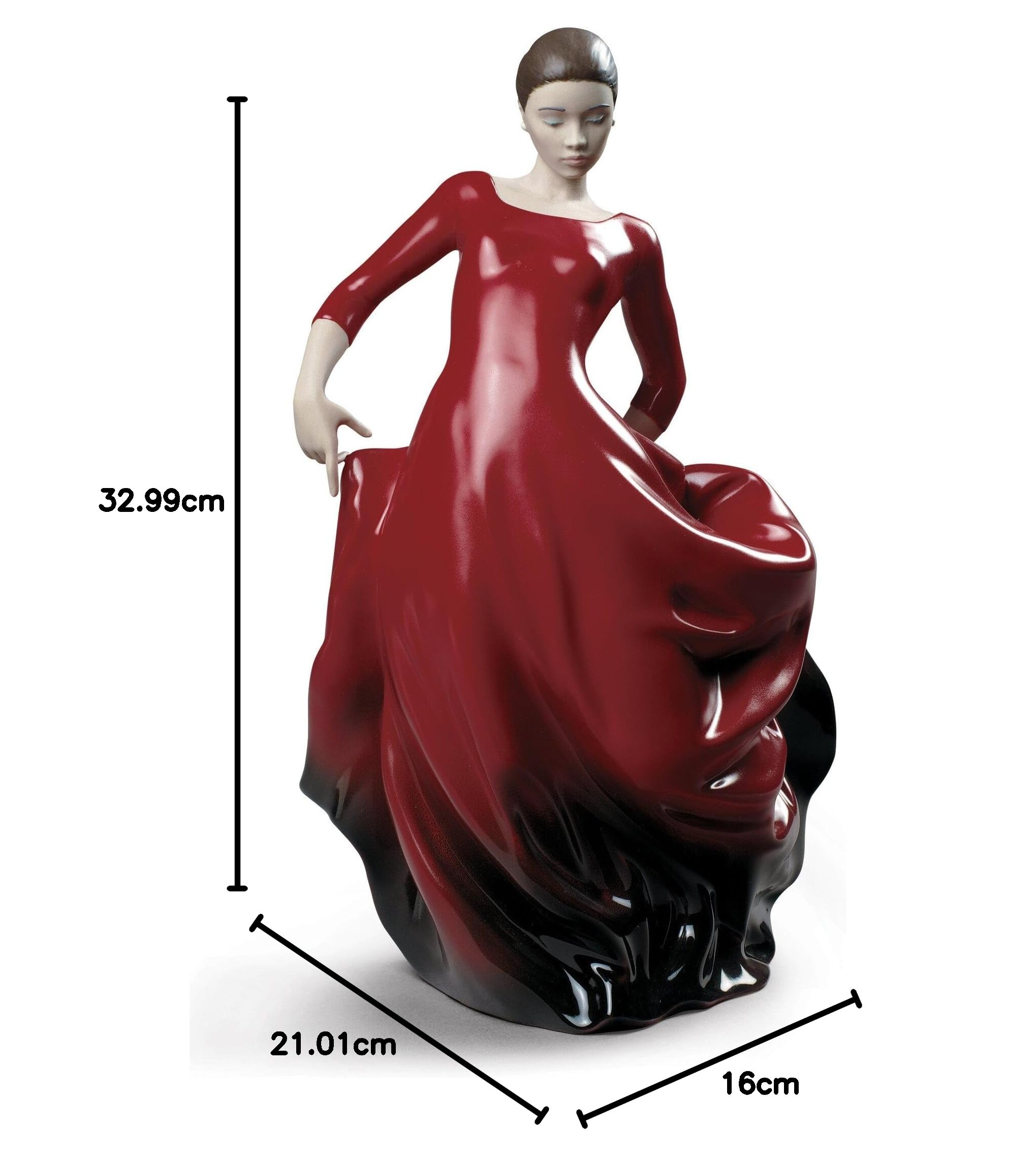 Lladró Sculture Donna Bulería Figurina Flamenco Rossa 33cm