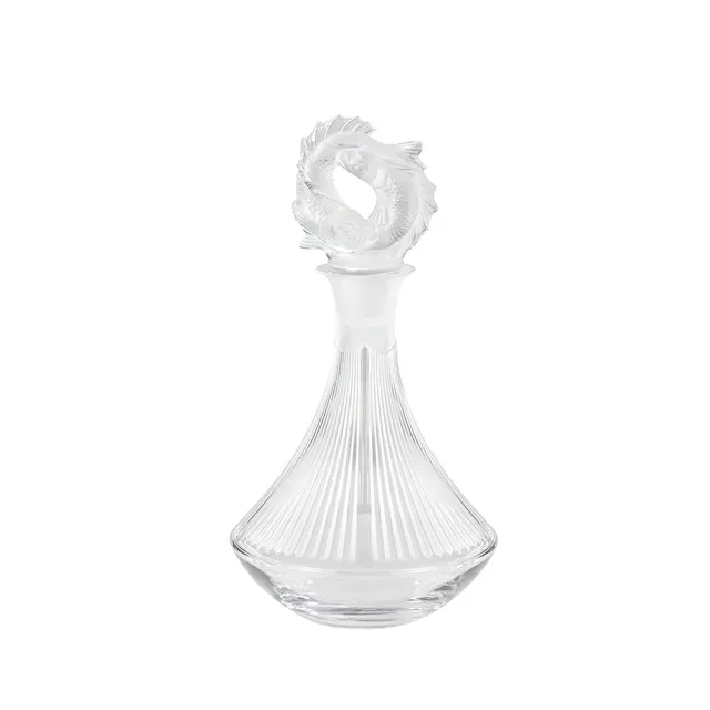 Lalique 2 Poissons caraffa cristallo pesci taglia unica