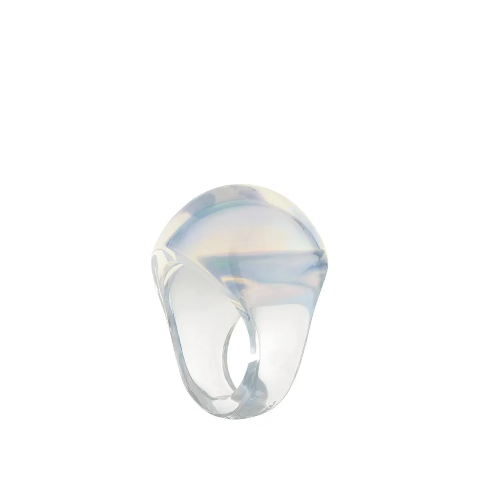 René Lalique Jewellery Anello Cabochon cristallo opale misura 49