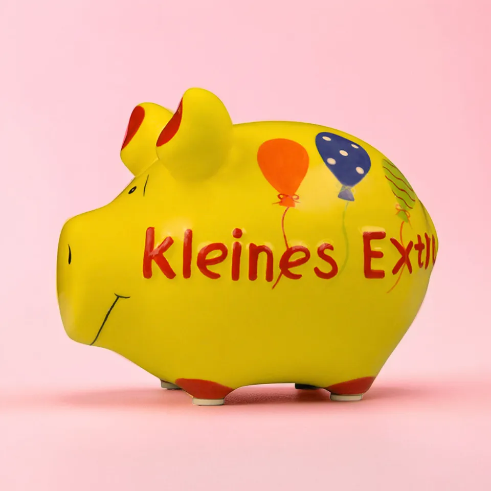 Sparschwein Kleines Extra salvadanaio maialino ceramica giallo