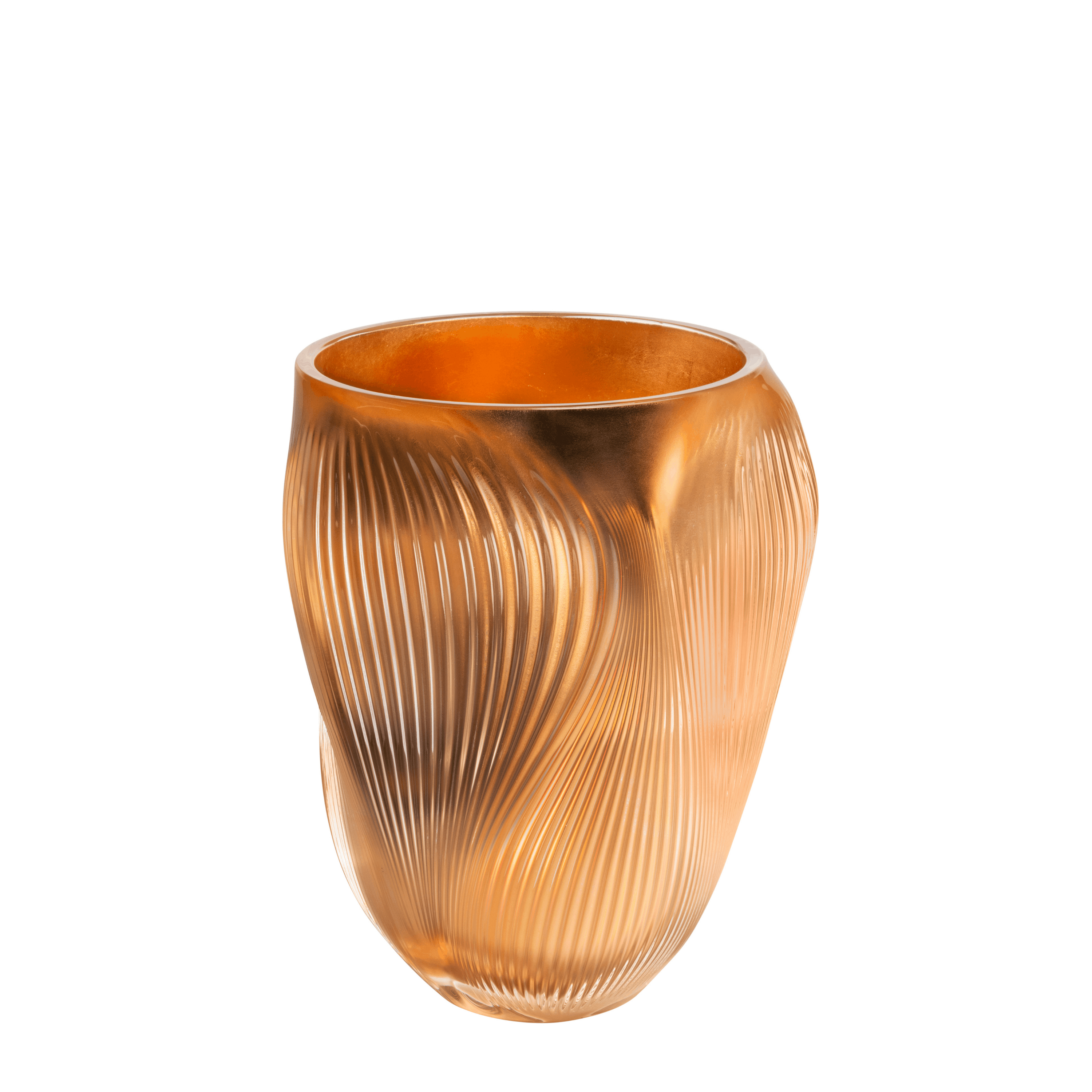 René Lalique Alizé Vaso Grande L oro rosa cristallo