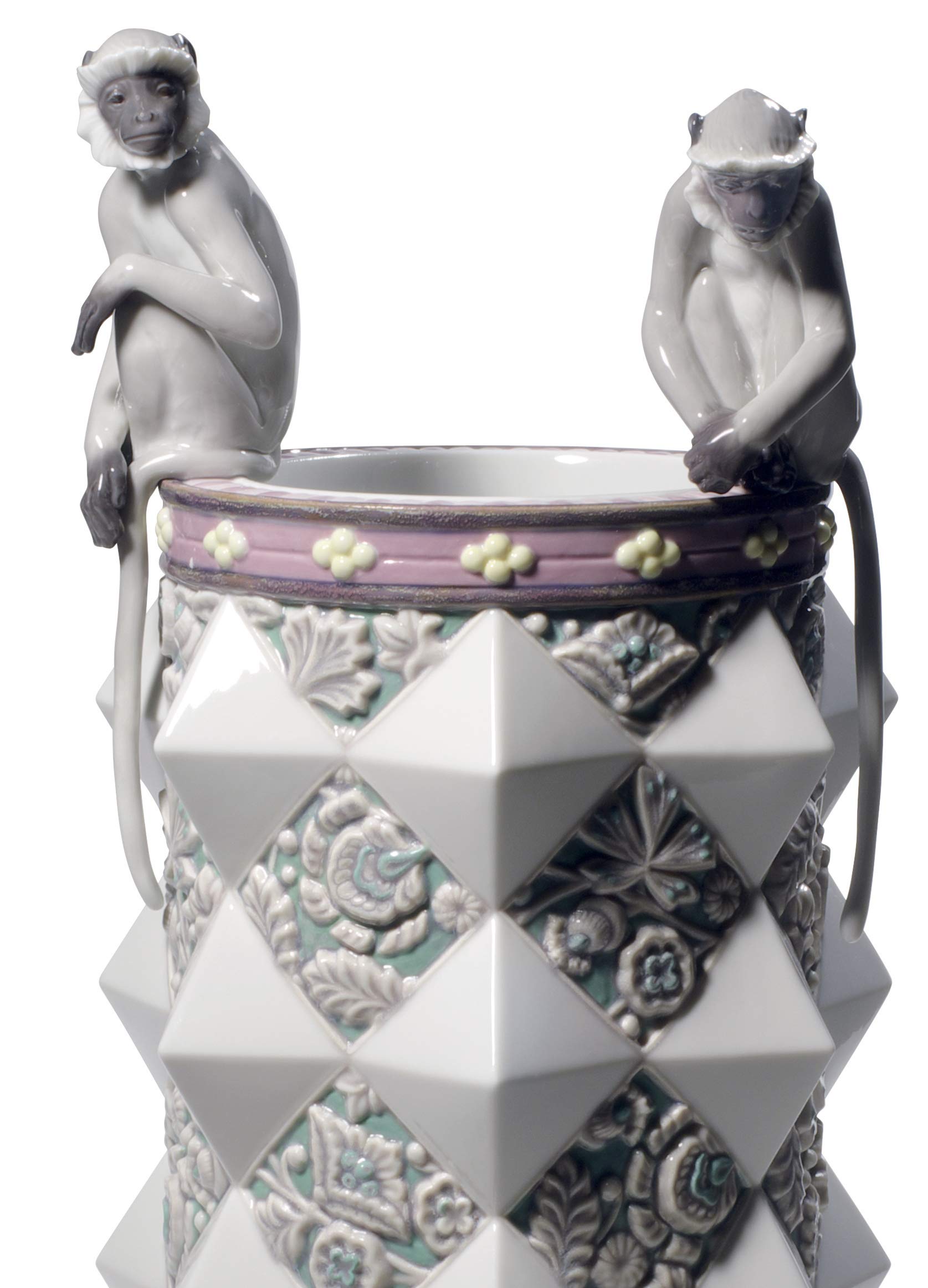 Lladró Vaso Scimmie vaso porcellana artigianale