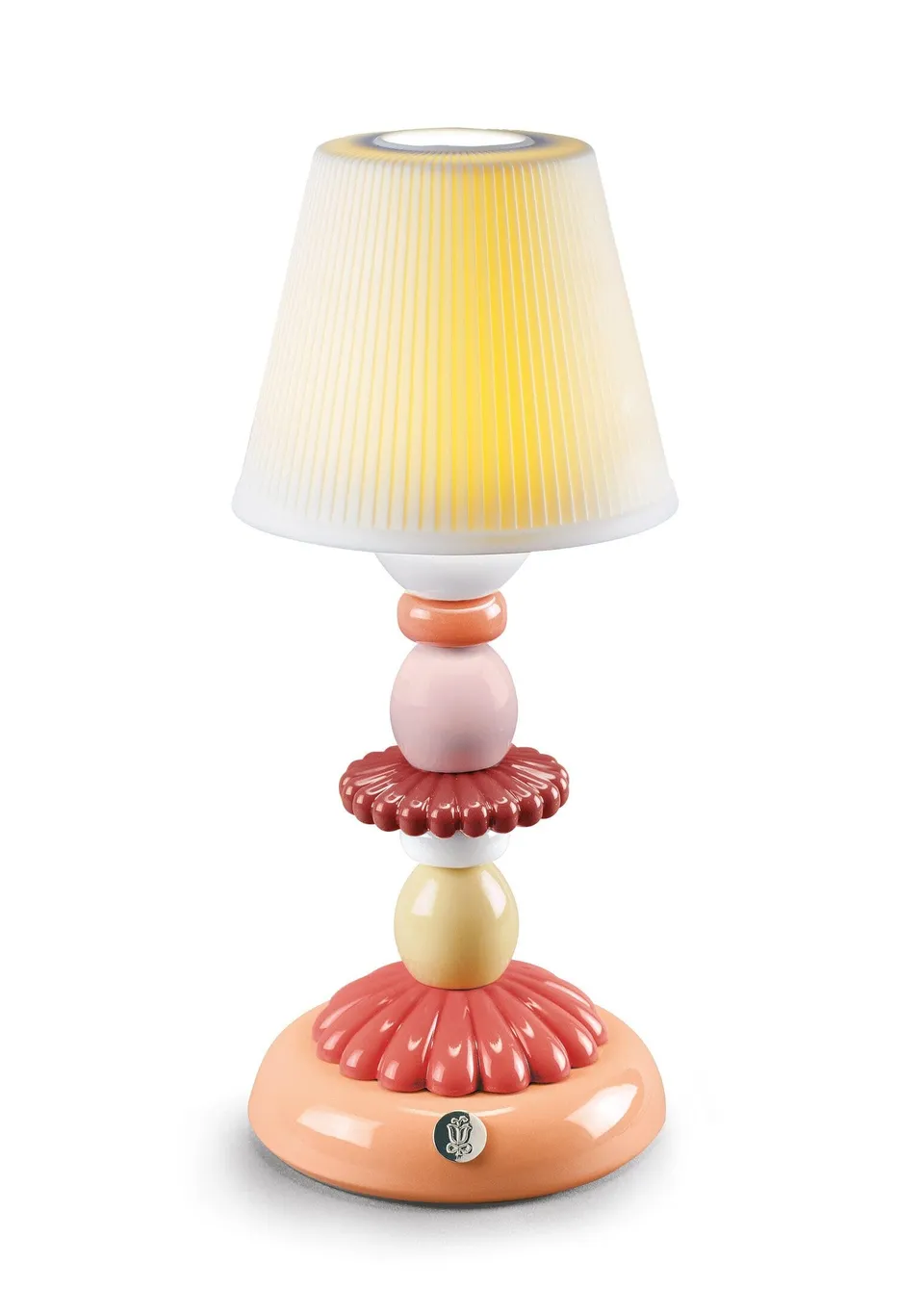 Lladró Firefly Lotus lampada porcellana corallo ricaricabile