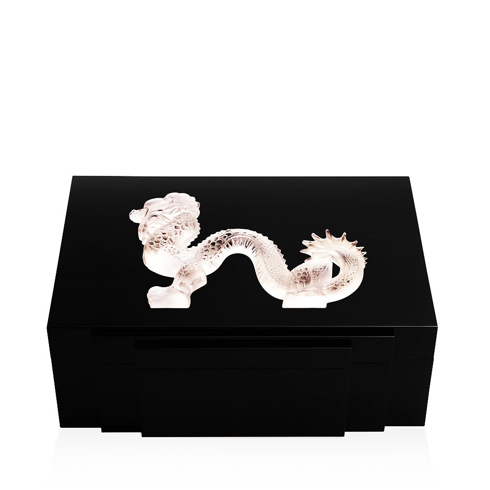 René Lalique Dragon Scatola Sigari L Cristallo Nero