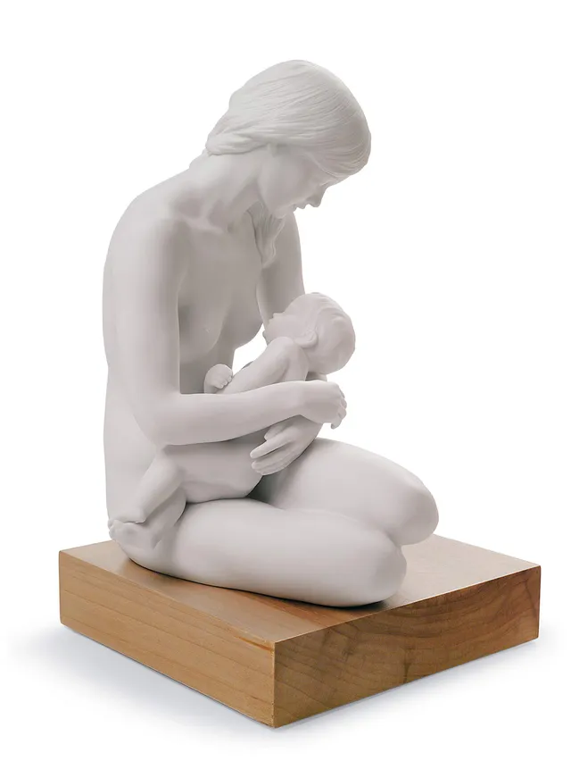 Lladró Sculture Madre Vincolo Vitale statua madre porcellana bianca