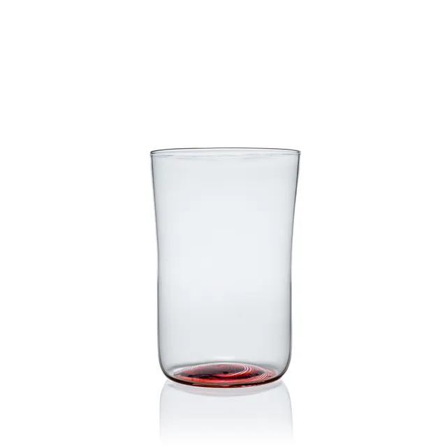 Vaporetto A-Fondi bicchiere vetro Murano filigrana rossa H 13