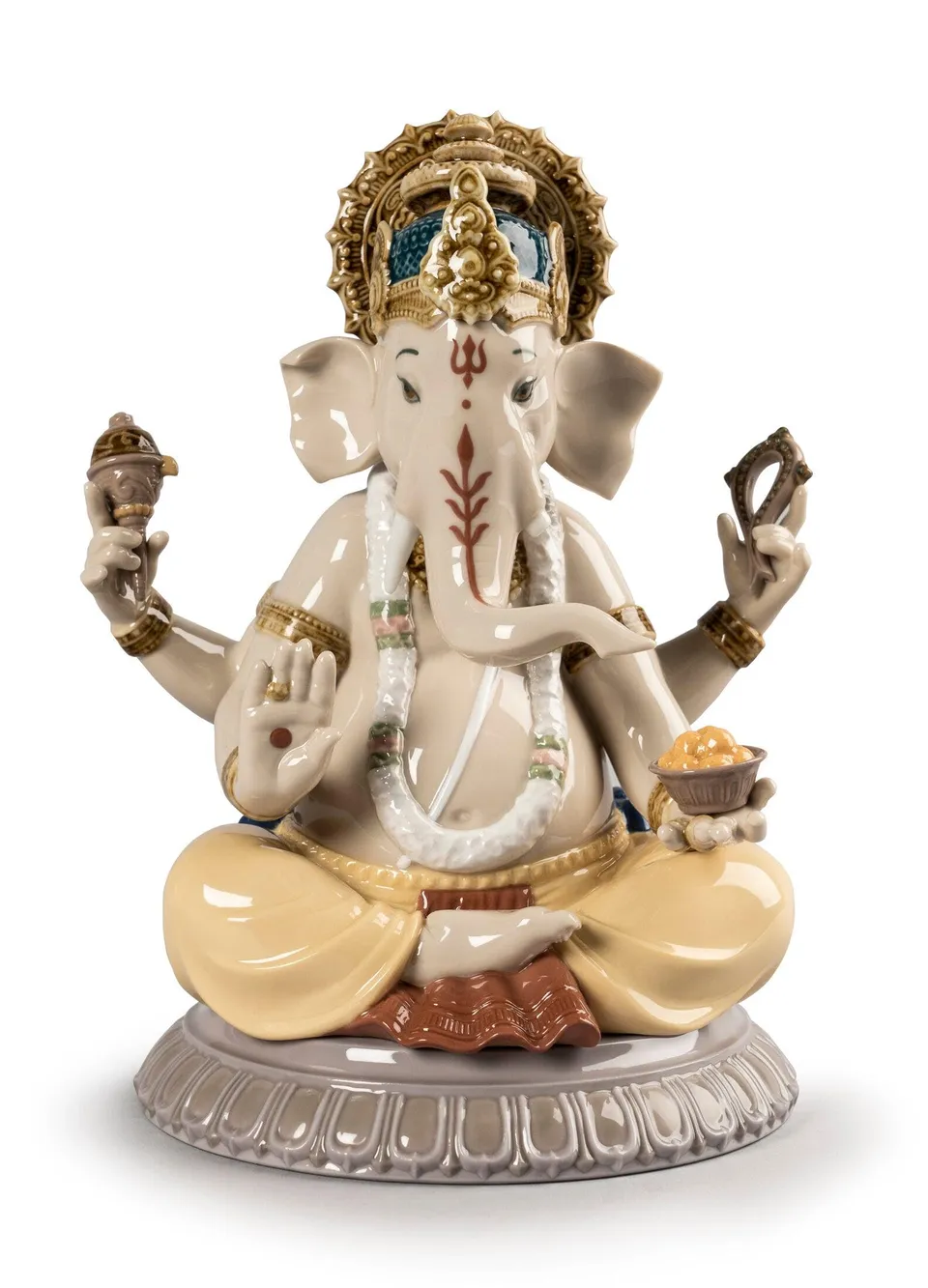 Lladró Alta Porcellana Lord Ganesha scultura divinità indiana