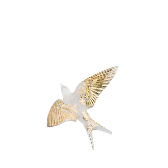 Lalique Hirondelles Scultura Rondine Cristallo Parete