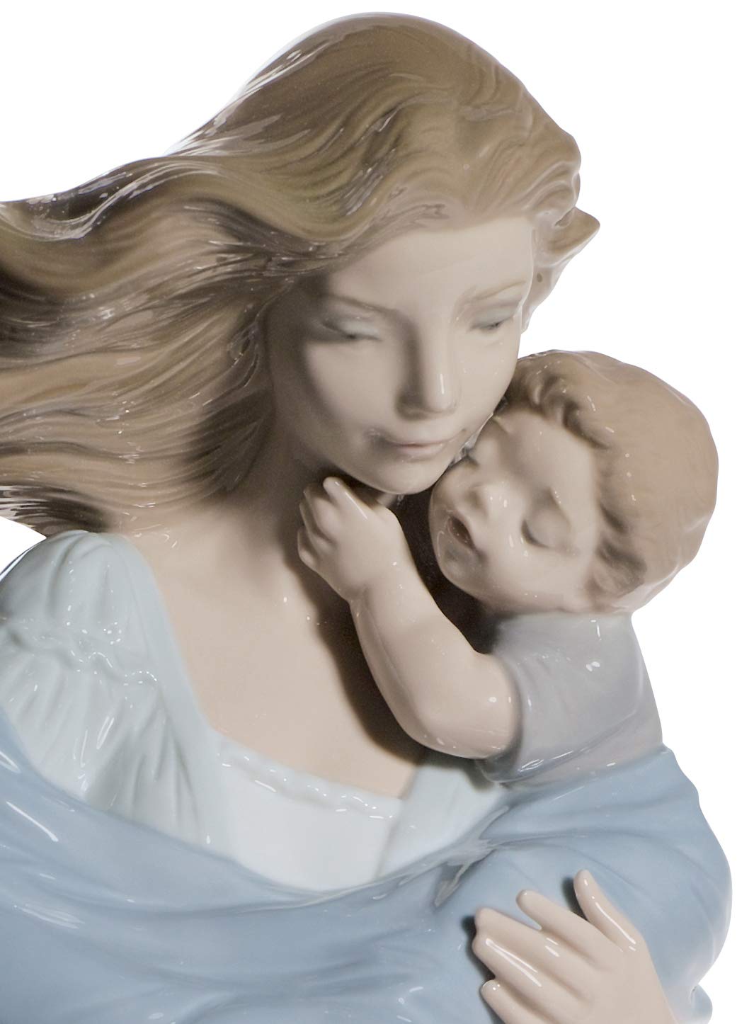 Lladró Sculture Madre Tenero Abbraccio figurina madre e figlio bianco