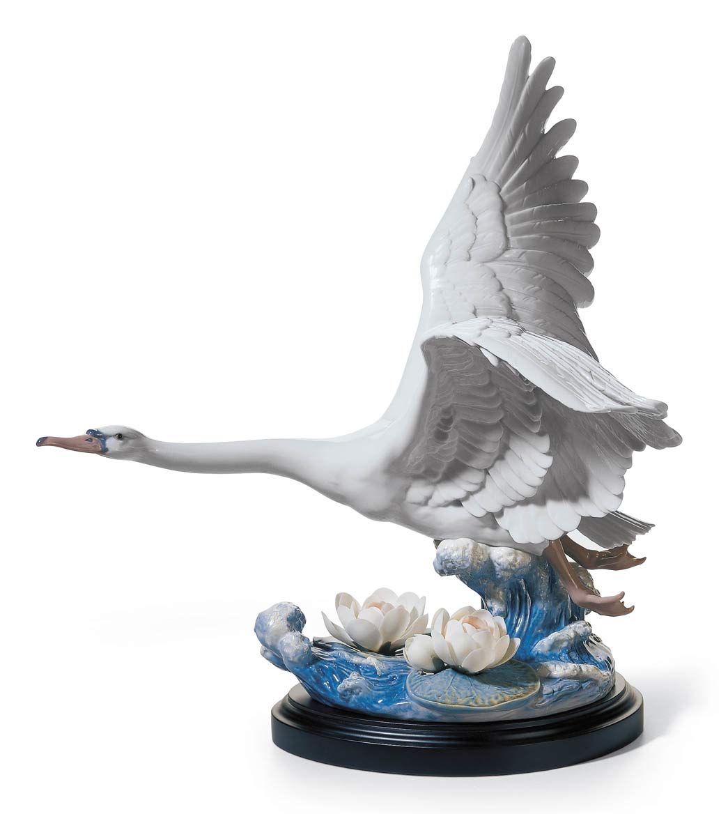 Lladró Alta Porcellana Gran Cisne scultura cigno limitata