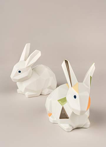 Lladró Coniglio Origami figurina porcellana bianca opaca