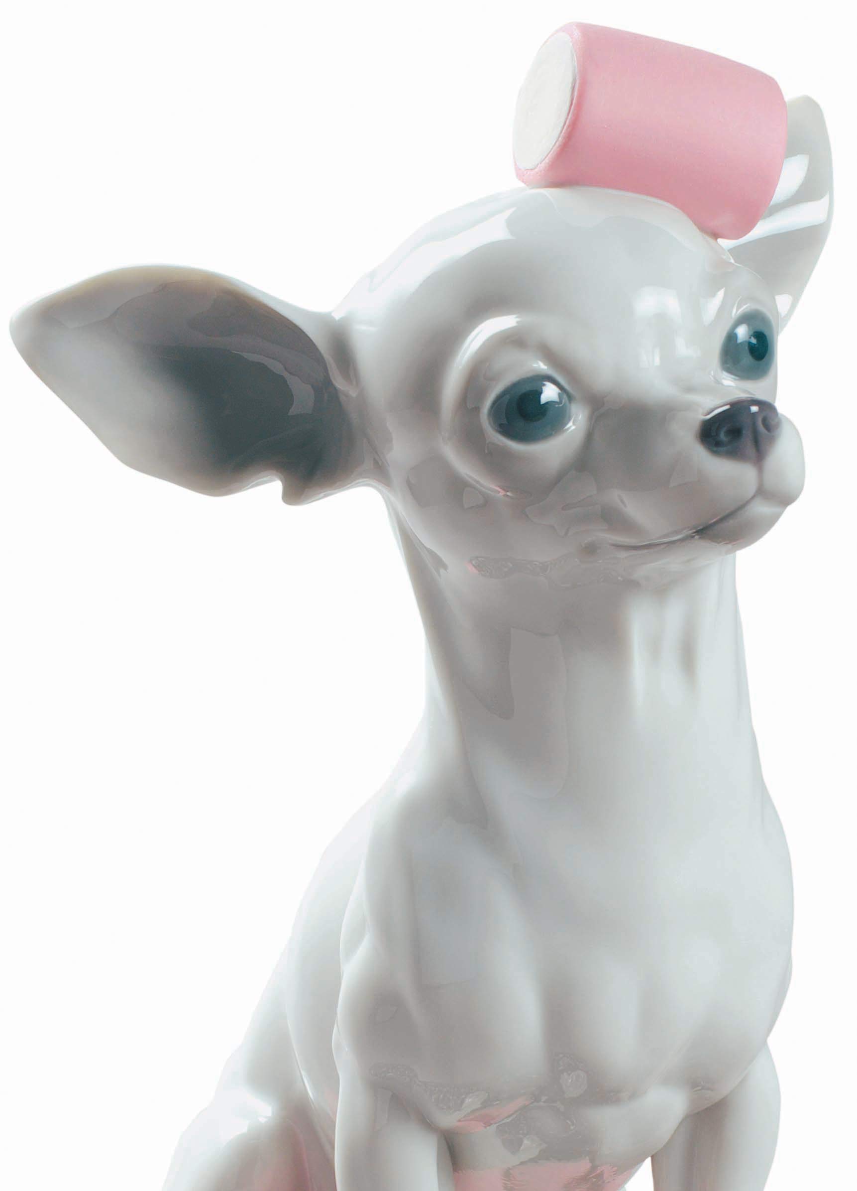 Lladró Chihuahua Marshmallows Figurina Cane Porcellana