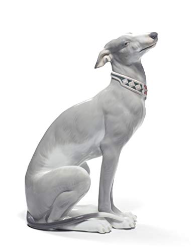 Lladró Sculture Levriero Attento figurina porcellana cane whippet