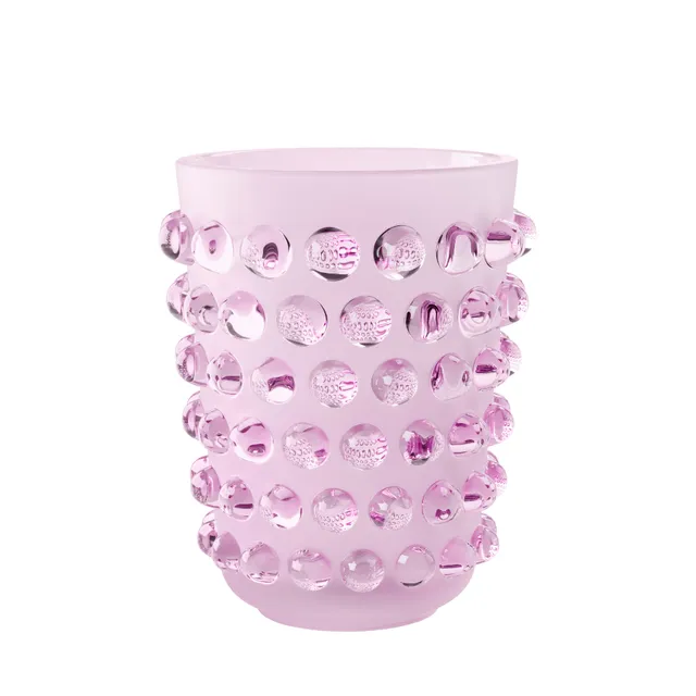 René Lalique Mossi Vaso Cristallo XXL Rosa