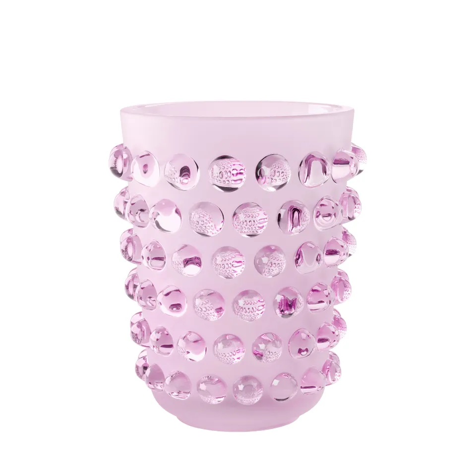 René Lalique Mossi Vaso Cristallo XXL Rosa
