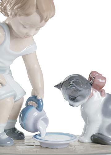 Lladró Sculture La Colazione del Gatto figurina ragazza