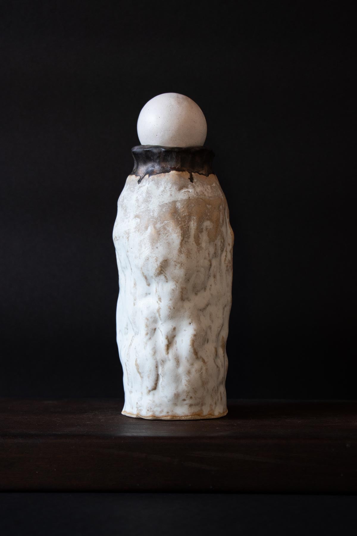 ClaireLune Yang I vaso decorativo bianco grès con sfera