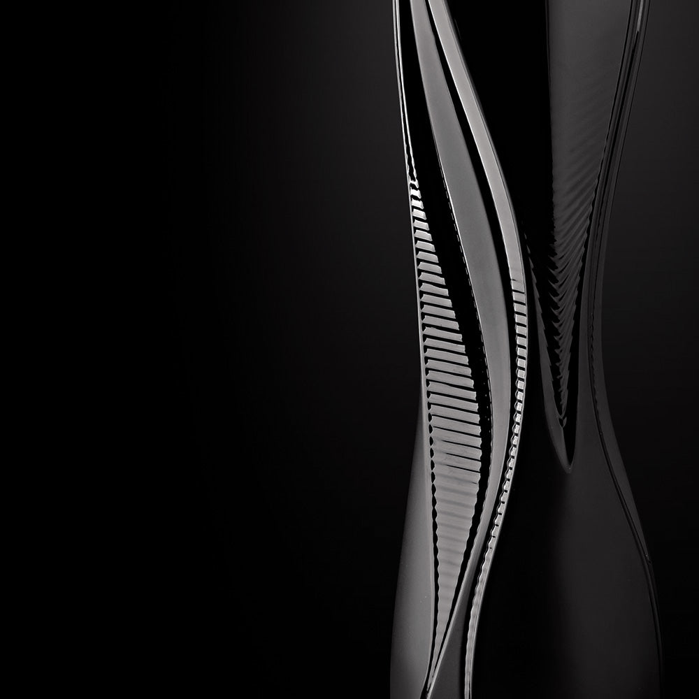 René Lalique Visio vaso cristallo nero Zaha Hadid M