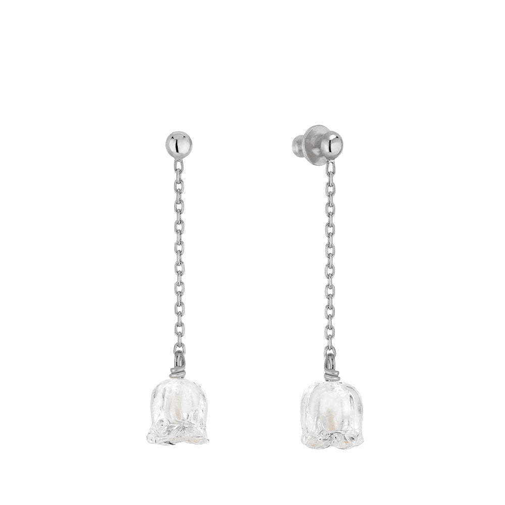 René Lalique Muguet Orecchini Lunghi in Argento