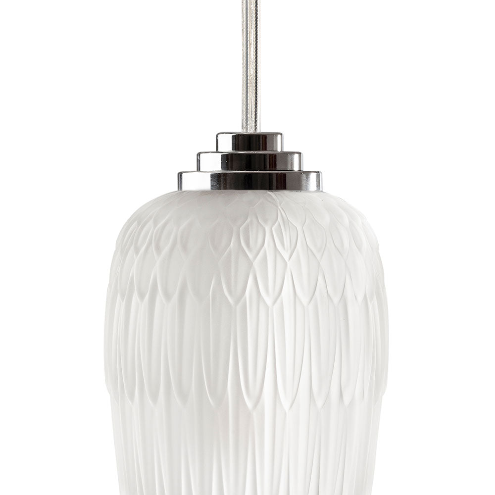 René Lalique Plumes lampadario cristallo Taglia M