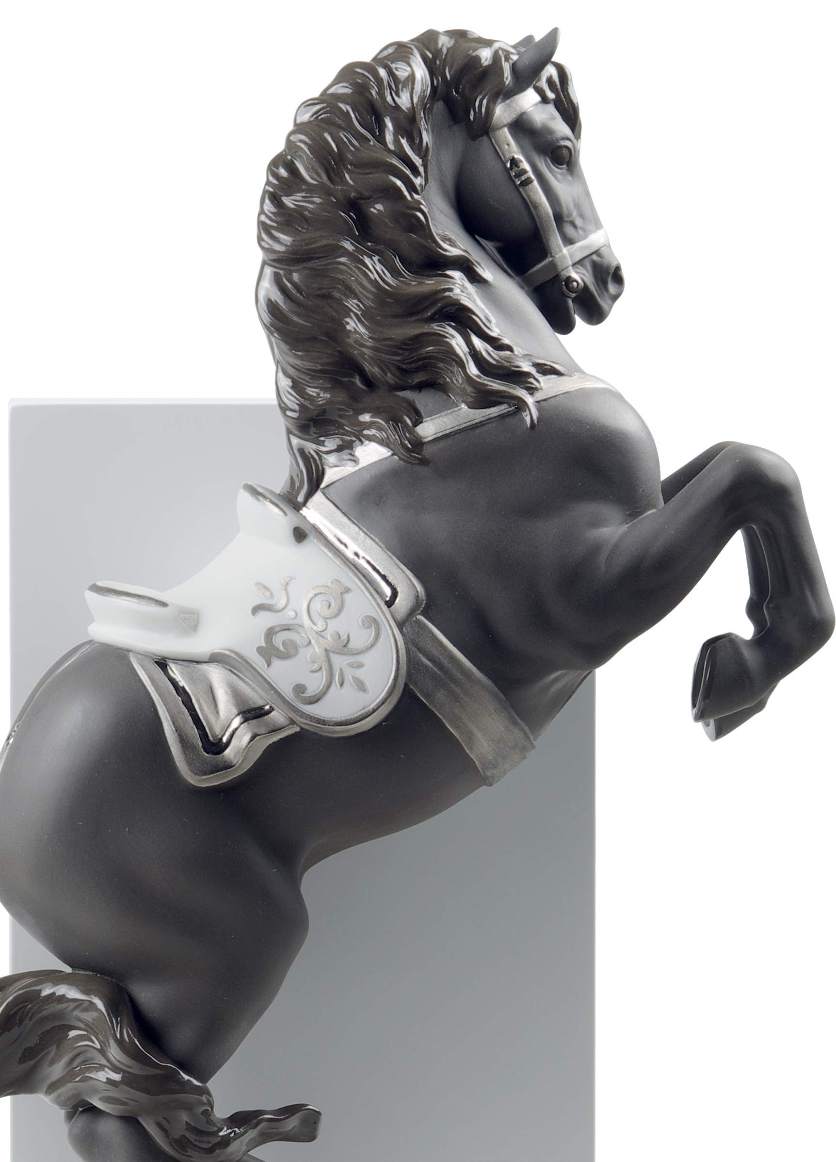 Lladró Sculture Cavallo Courbette statua argento