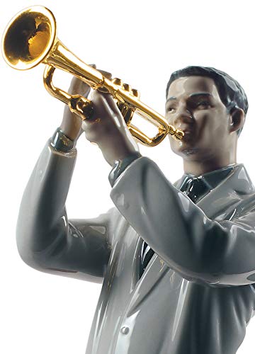Lladró Sculture Trombettista Jazz figurina porcellana oro