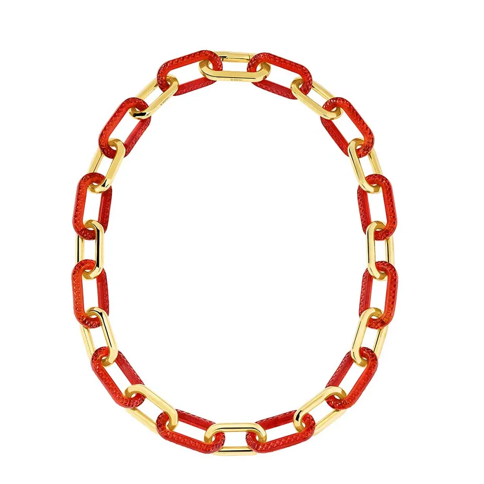 Lalique Empreinte Animale Collana 12 Cristalli Rossi