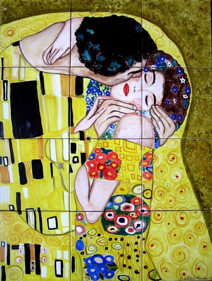 Raffaela Russo mattonelle in ceramica Klimt decoro arte
