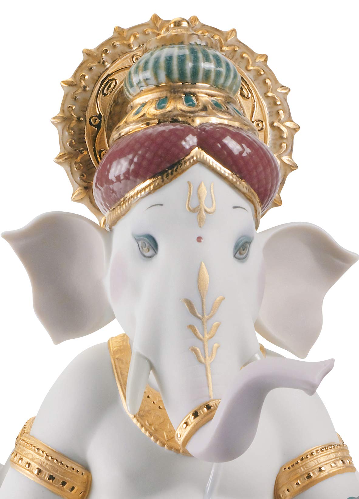 Lladró Alta Porcellana Ganesha con Veena statuetta porcellana