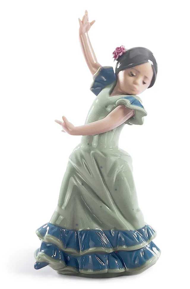Lladró Sculture Ballerina Azzurro statuetta porcellana flamenco