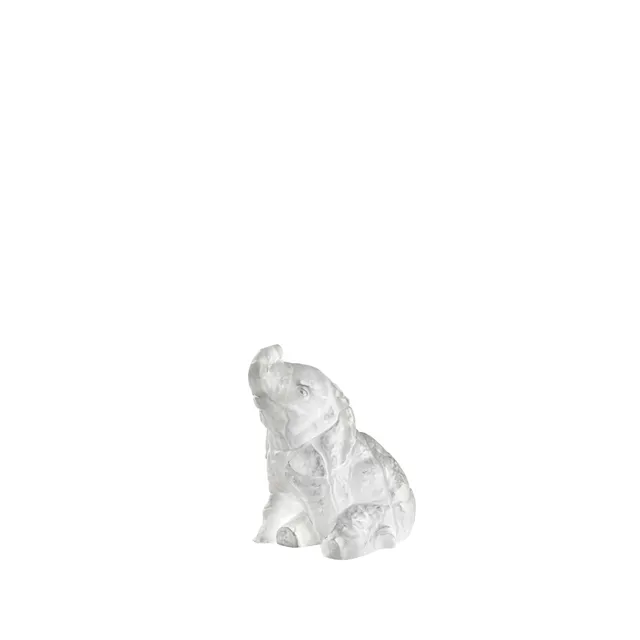 René Lalique Baby Elephant scultura elefante cristallo incolore
