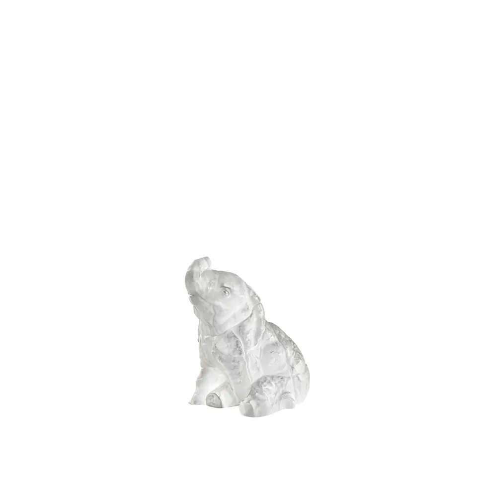 René Lalique Baby Elephant scultura elefante cristallo incolore
