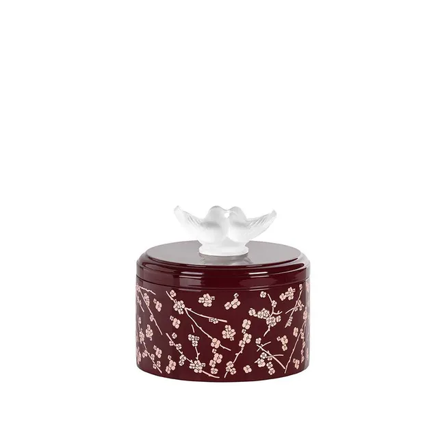 René Lalique Fleurs de Cerisier scatola M legno laccato cristallo